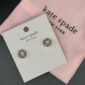 NWT Kate Spade Lady Marmalade Rose Gold & Clear Sparkly Studs